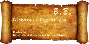 Blobstein Boglárka névjegykártya